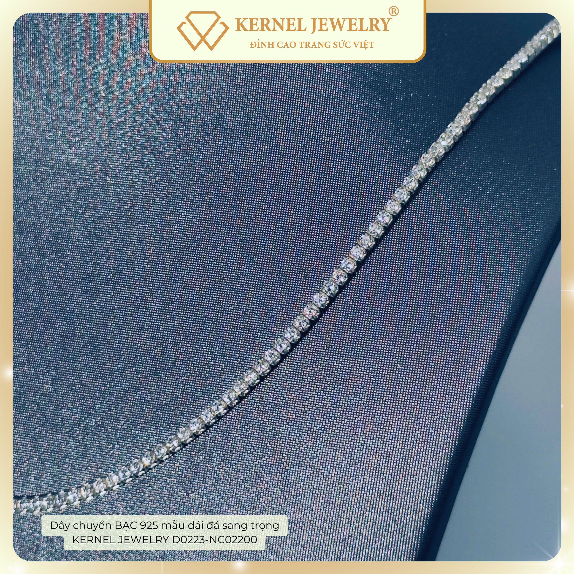 Dây chuyền BẠC 925 mẫu dải đá sang trọng KERNEL JEWELRY D0223-NC02200 42CM+5CM-duoc-ban-tai-KERNEL JEWELRY ®️