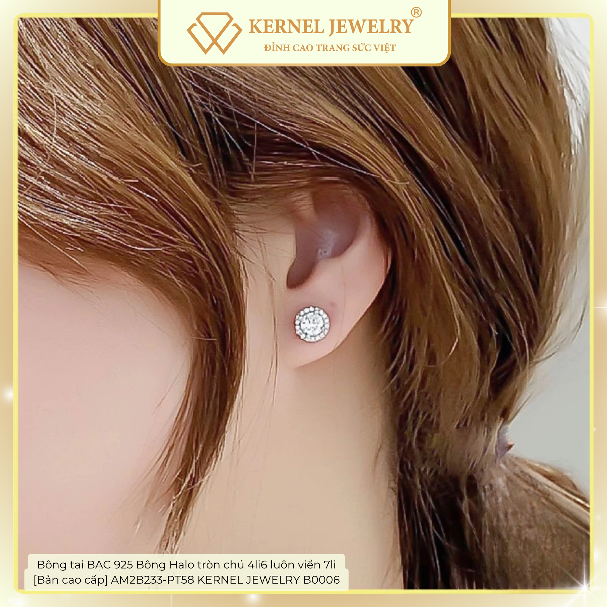 Bông tai BẠC 925 Bông Halo tròn chủ 4li6 luôn viền 7li [Bản cao cấp] AM2B233-PT58 KERNEL JEWELRY B0006-duoc-ban-tai-KERNEL JEWELRY ®️