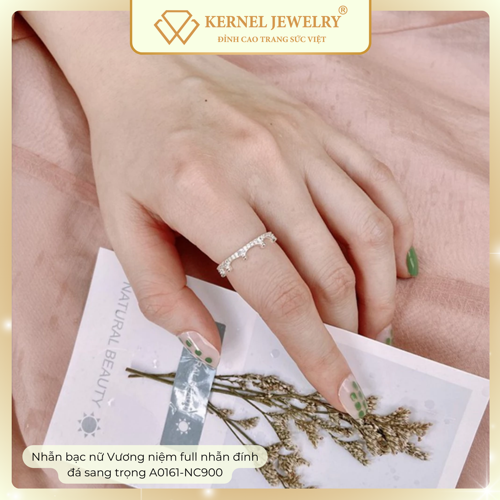 Nhẫn Bạc nữ Vương niệm full nhẫn đính đá sang trọng KERNEL JEWELRY A0161-NC900-duoc-ban-tai-KERNEL JEWELRY ®️