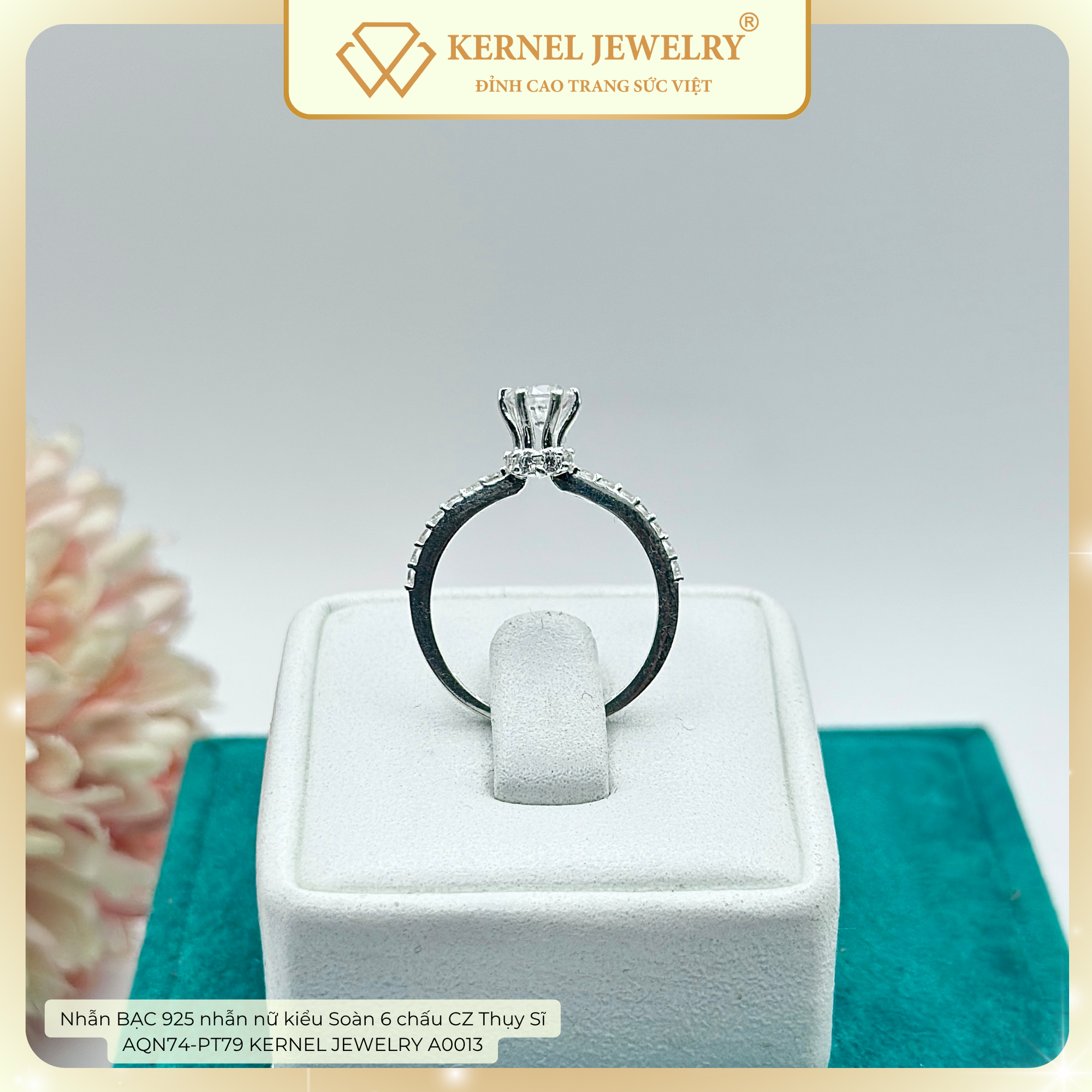 Nhẫn BẠC 925 nhẫn nữ kiểu Soàn 6 chấu CZ Thụy Sĩ  AQN74-PT79 KERNEL JEWELRY A0013-duoc-ban-tai-KERNEL JEWELRY ®️