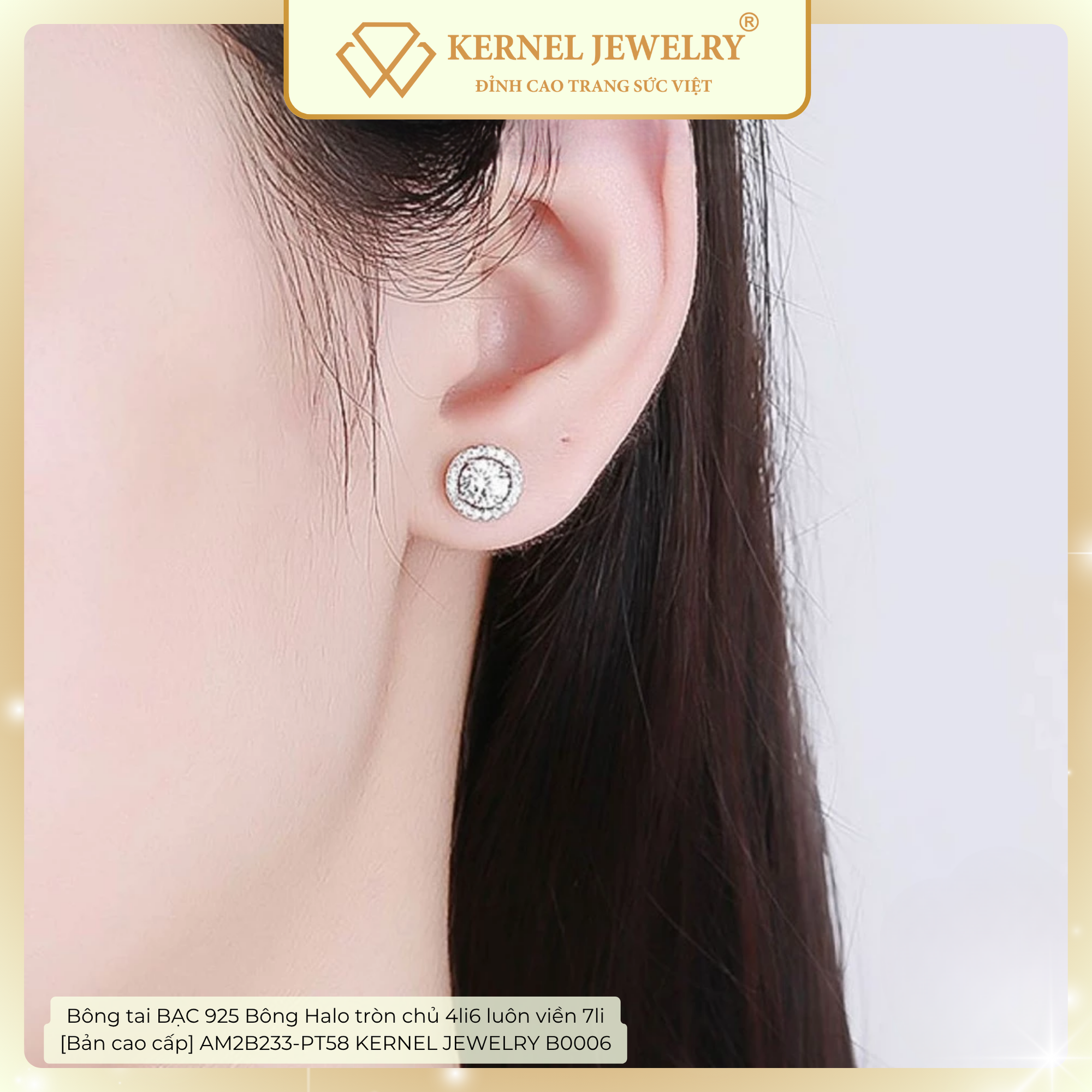 Bông tai BẠC 925 Bông Halo tròn chủ 4li6 luôn viền 7li [Bản cao cấp] AM2B233-PT58 KERNEL JEWELRY B0006-duoc-ban-tai-KERNEL JEWELRY ®️