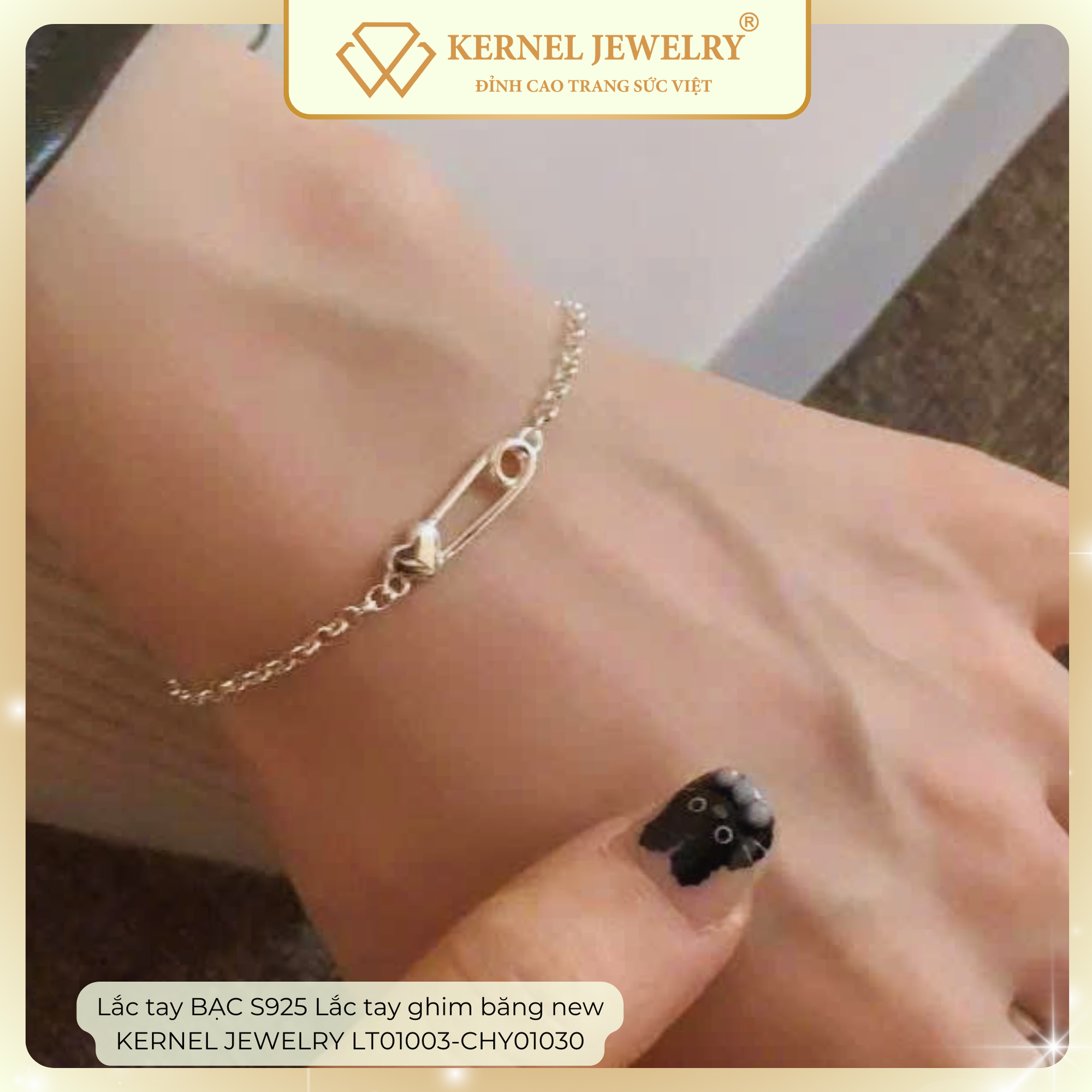 Lắc tay BẠC S925 Lắc tay ghim băng new  KERNEL JEWELRY LT01003-CHY01030-duoc-ban-tai-KERNEL JEWELRY ®️