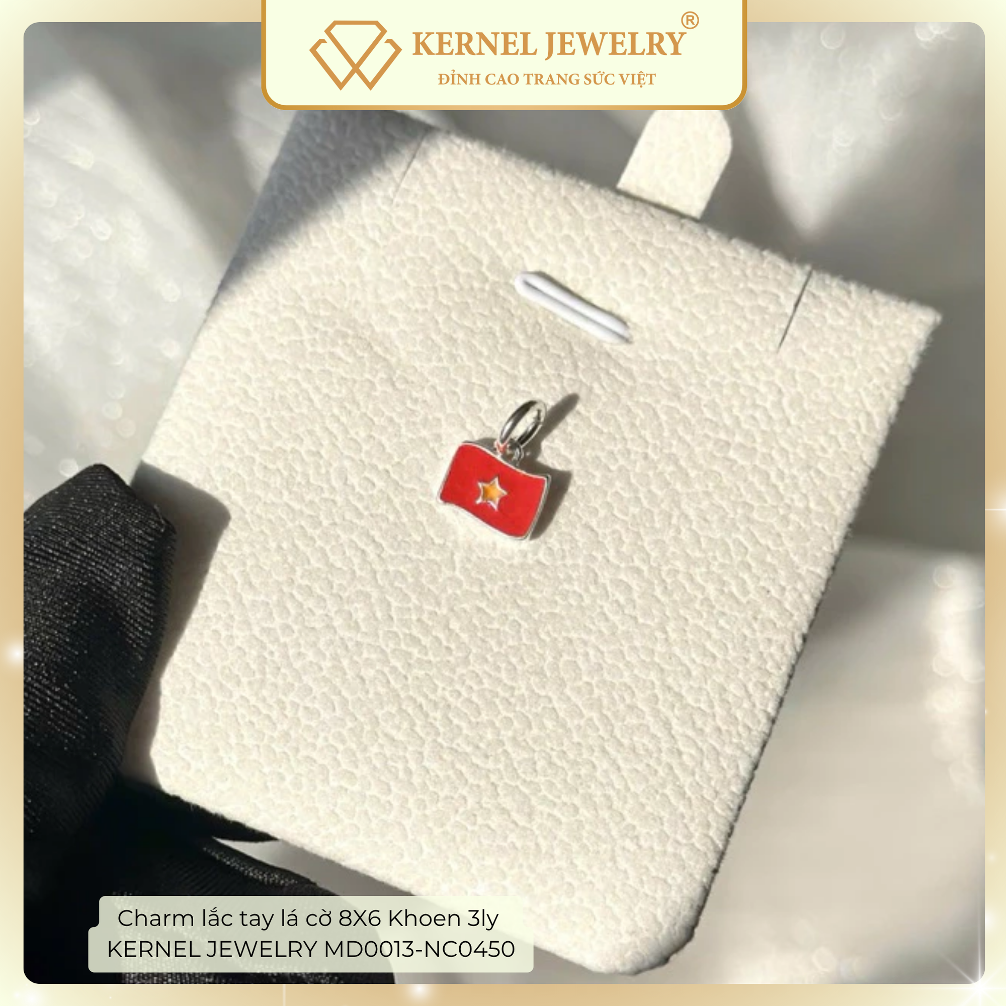 Charm lắc tay lá cờ 8X6 Khoen 3ly  KERNEL JEWELRY MD0013-NC0450-duoc-ban-tai-KERNEL JEWELRY ®️