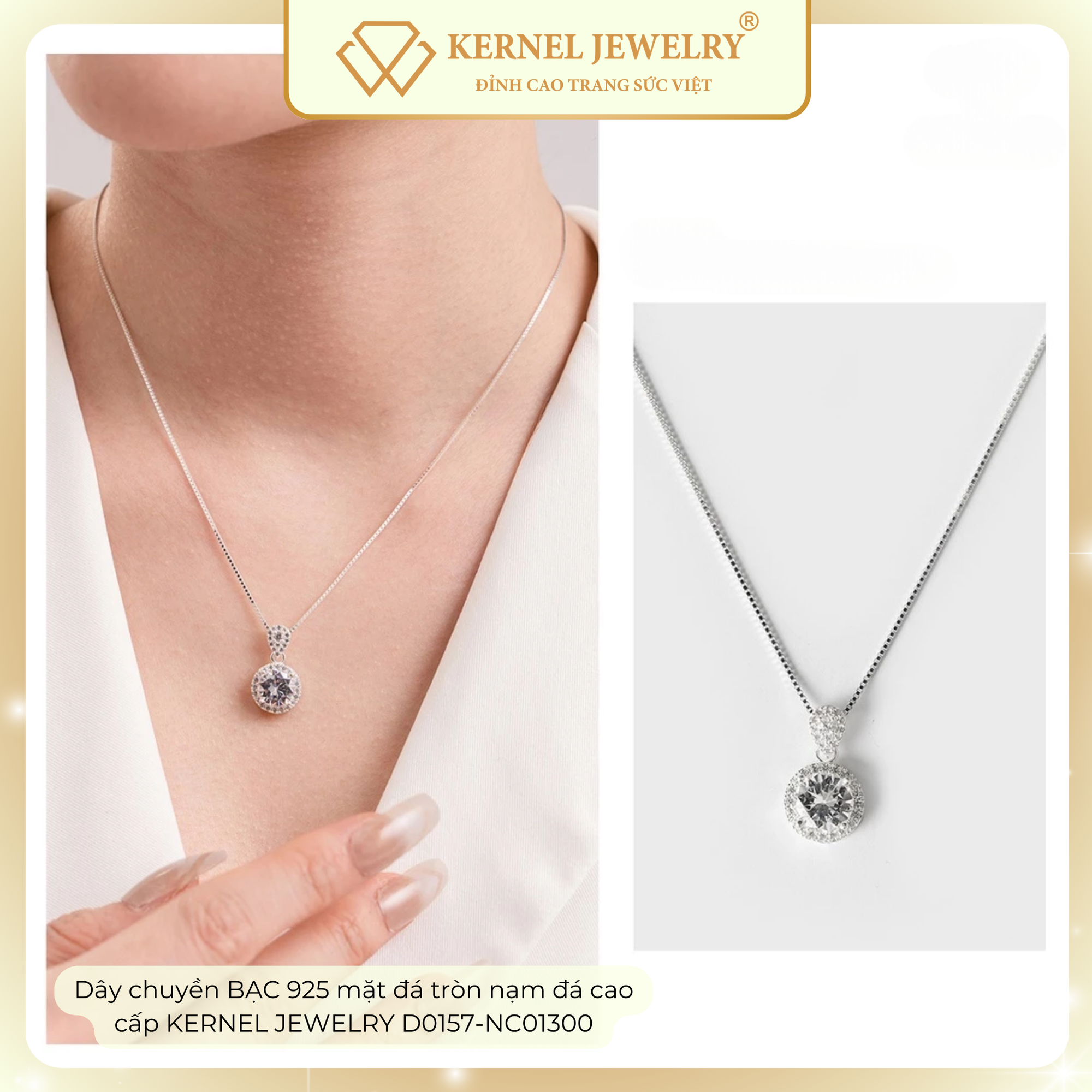 Dây chuyền BẠC 925 mặt đá tròn nạm đá cao cấp KERNEL JEWELRY D0157-NC01300-duoc-ban-tai-KERNEL JEWELRY ®️
