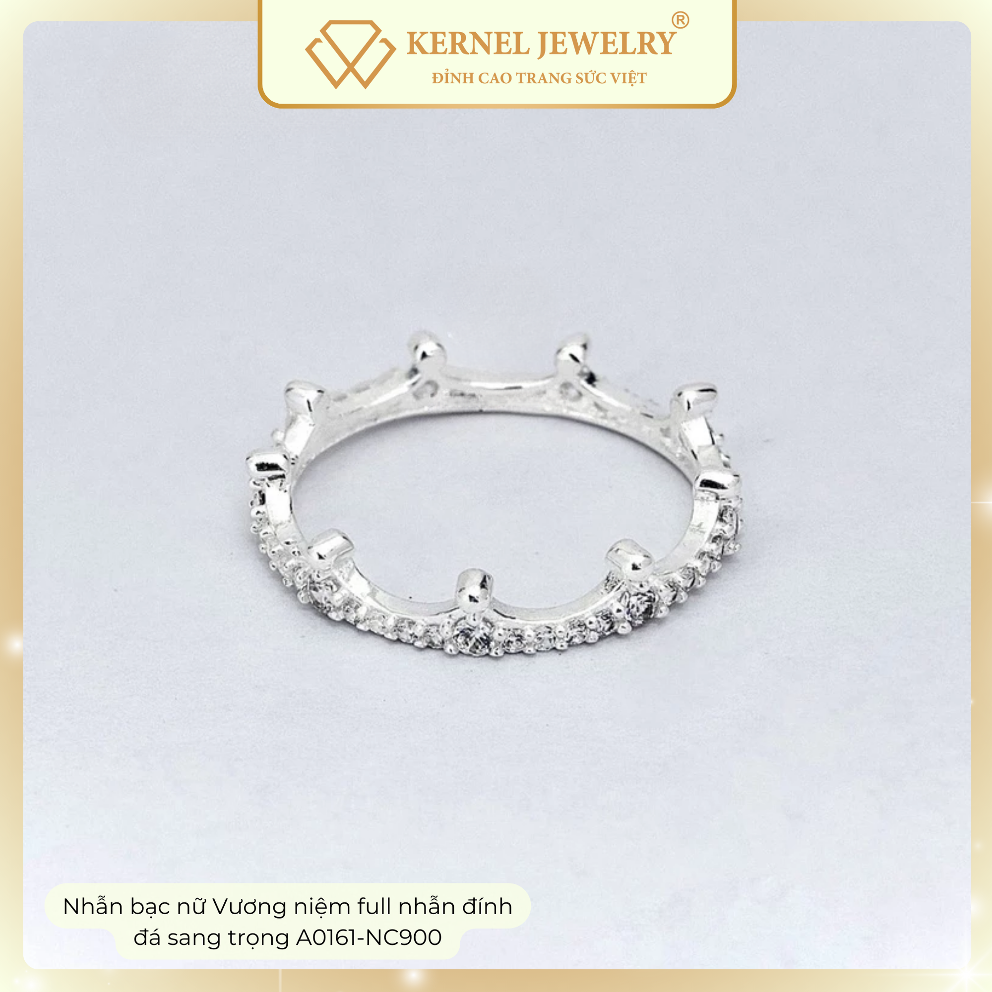 Nhẫn Bạc nữ Vương niệm full nhẫn đính đá sang trọng KERNEL JEWELRY A0161-NC900-duoc-ban-tai-KERNEL JEWELRY ®️
