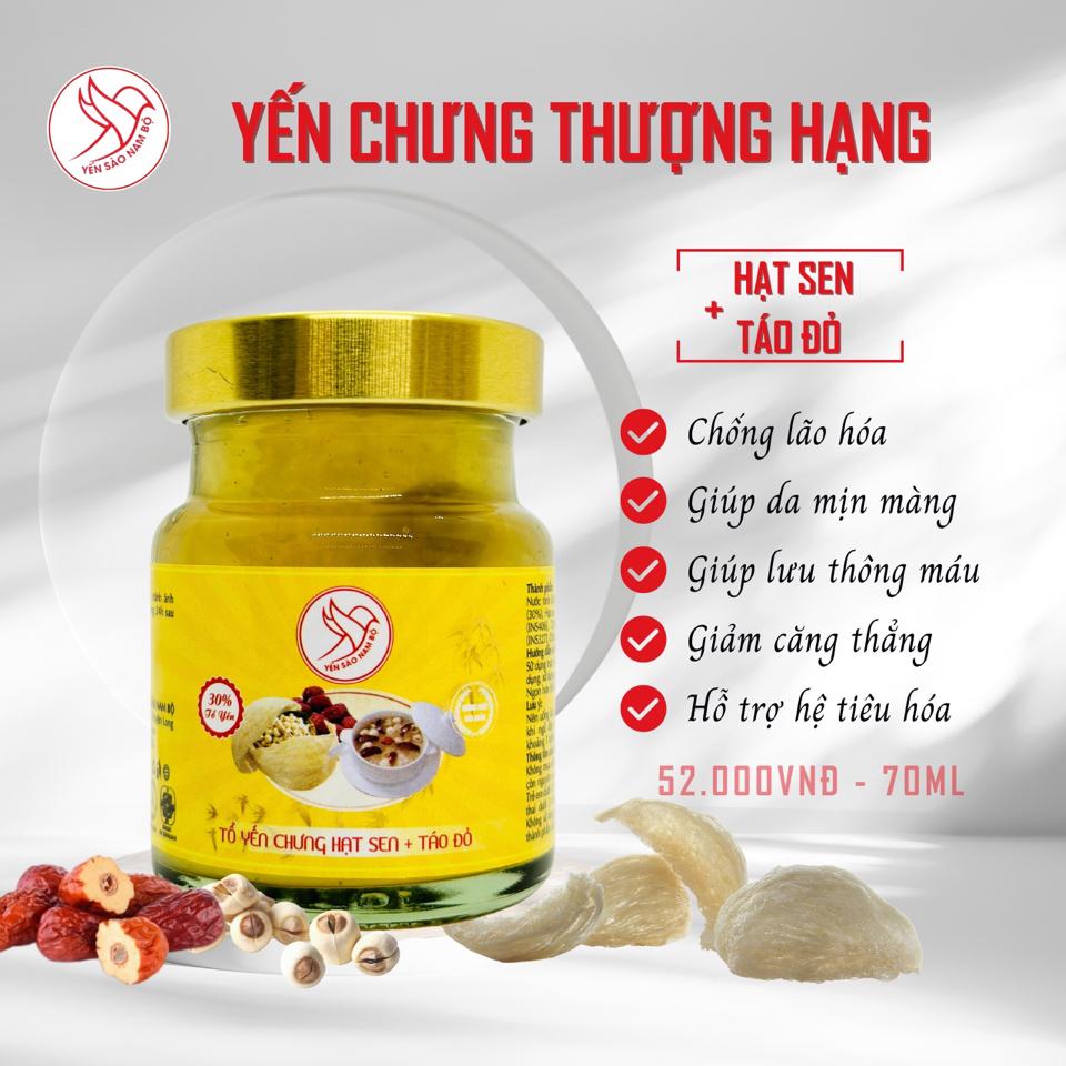Yến Chưng - Vị Hạt Sen + Táo Đỏ 70ML-duoc-ban-tai-SHOP SAPHIR