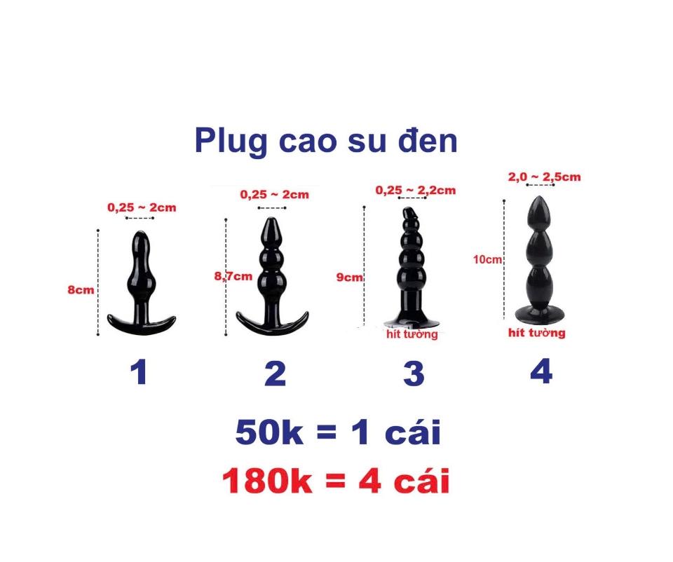 Plug cao su đen 1 ~ 4-duoc-ban-tai-Men18x