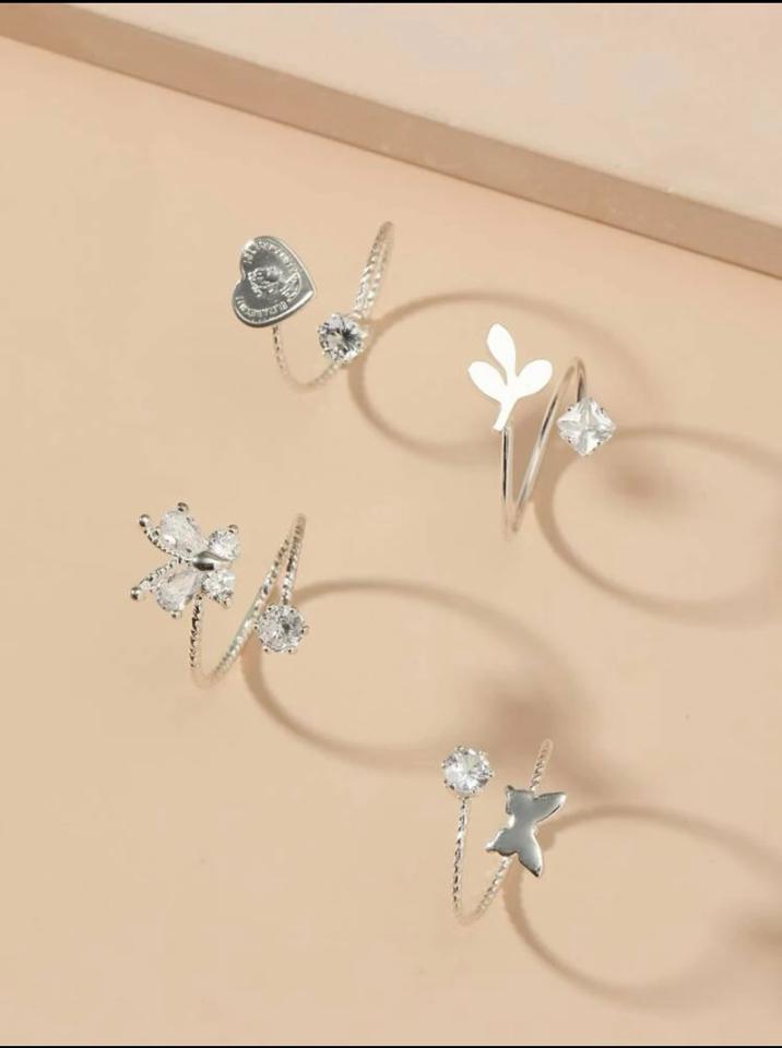 Set nhẫn heart&butterfly decor cuff ring-duoc-ban-tai-BigSaleHangHieu