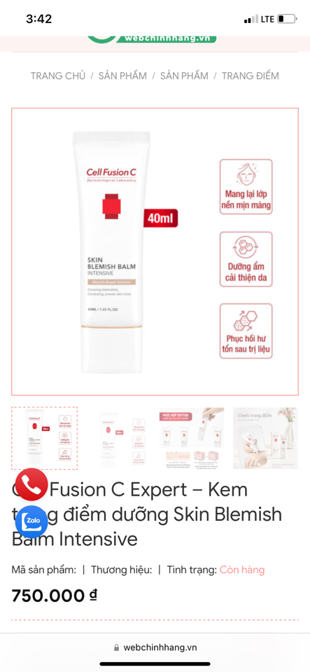KEM NỀN TRANG ĐIỂM DƯỠNG DA CELL FUSION C SKIN BLEMISH BALM INTENSIVE MINISIZE-duoc-ban-tai-BigSaleHangHieu