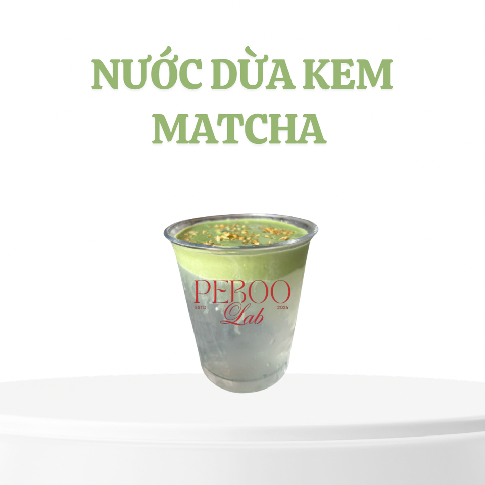 Nước dừa kem matcha-duoc-ban-tai-PEBOO Lab