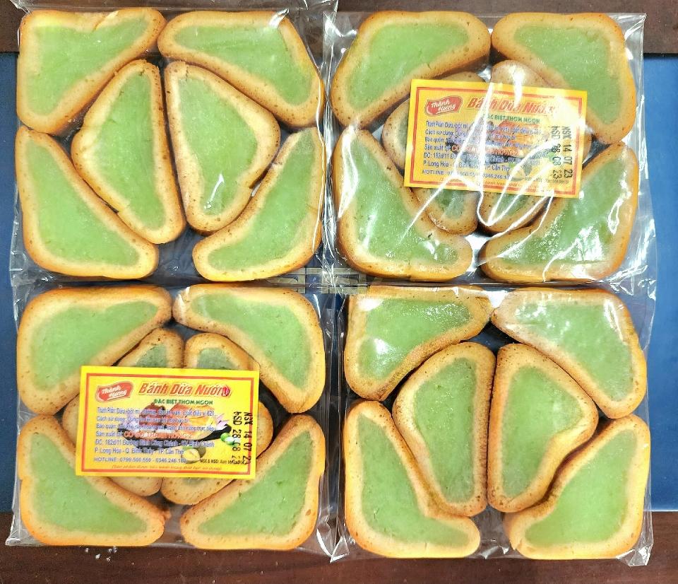 Bánh Dừa Tam Giác 6 miếng Lá Dứa-duoc-ban-tai-Cơ Sở Sản Xuất Duy Đạt