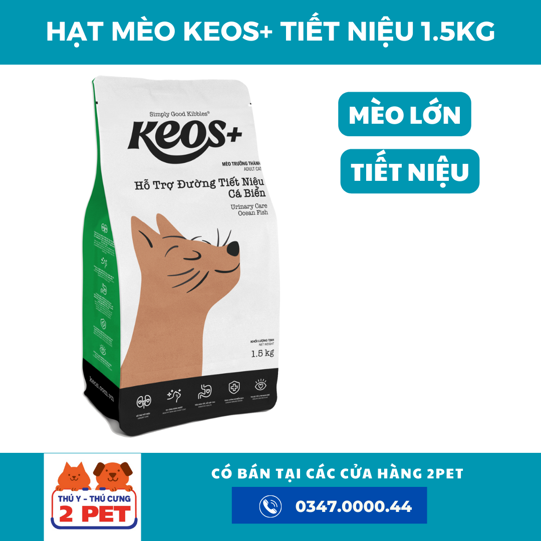 KEOS+ HẠT MÈO TRƯỞNG THÀNH HỖ TRỢ ĐƯỜNG TIẾT NIỆU 350G-duoc-ban-tai-2PET ĐỨC HÒA