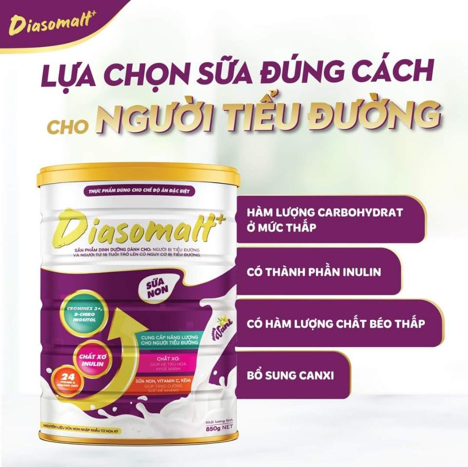 DIASOMALT Sữa Non tiểu đường 650g-duoc-ban-tai-Sữa Nội - Ngoại Mẹ & Bé siêu rẻ