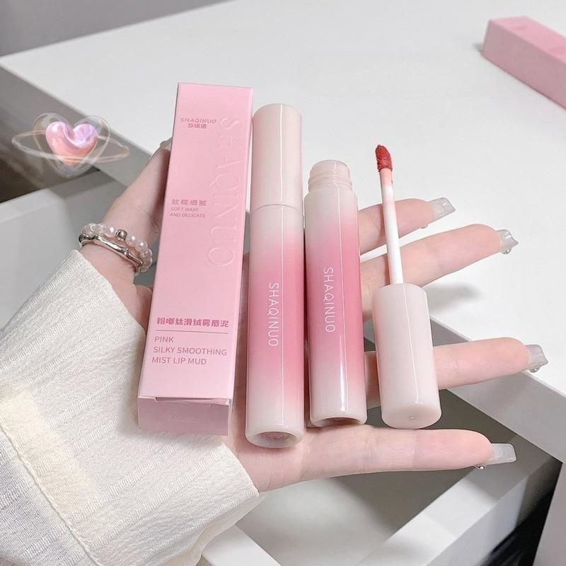 Son Bùn Lì SHAQINUO Pink Silky Smoothing Mist Lip Mud.-duoc-ban-tai-Mèo Lười Store
