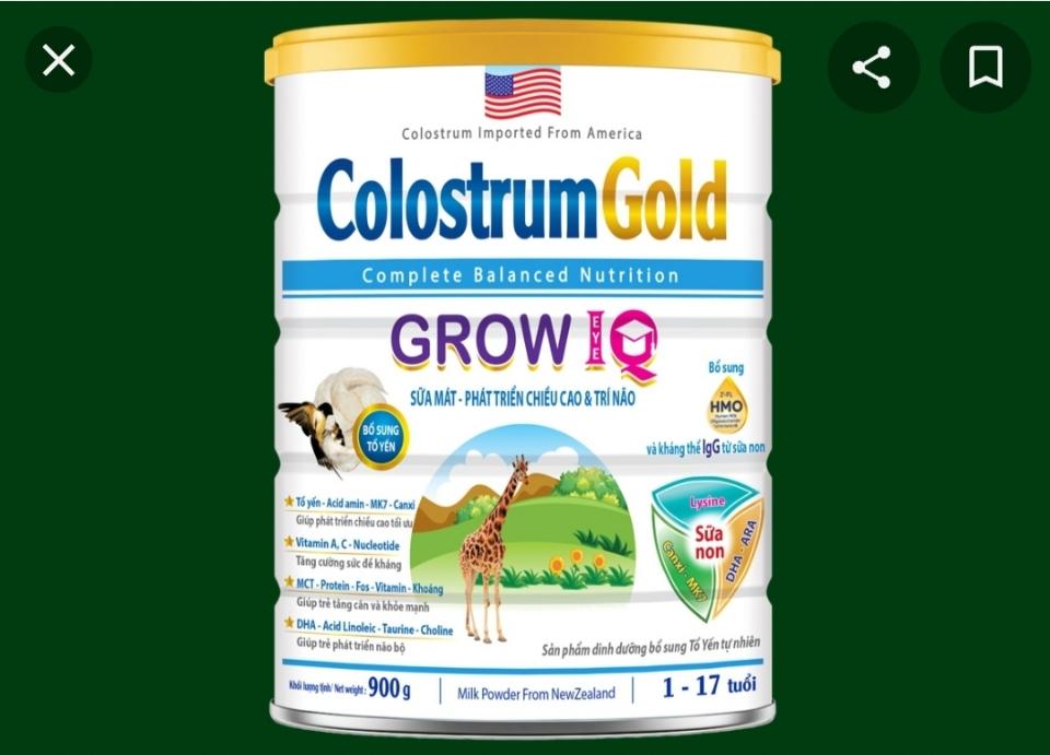 Colostrum Gold Grow IQ-duoc-ban-tai-Hùng Duyên