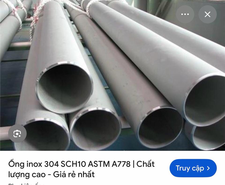 Ống hàn inox SCH10 168 x 4ly x 4m -duoc-ban-tai-Bảo An Phát ống thép và phụ kiện đường ống thép/inox 304/van nước
