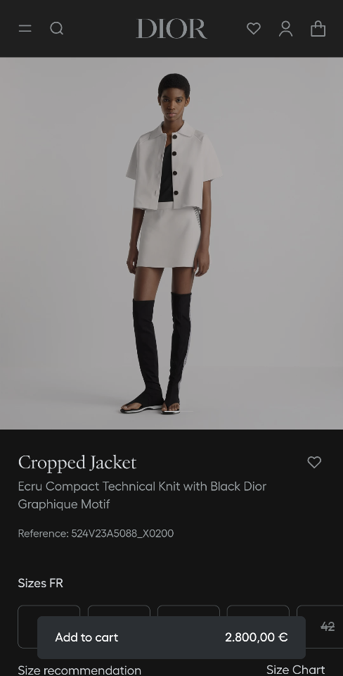 Dior Cropped Jacket
Ecru Compact Technical Knit with Black Dior Graphique Motif
 524V23A5088_X0200-duoc-ban-tai-HVIP Shoes & Clothes