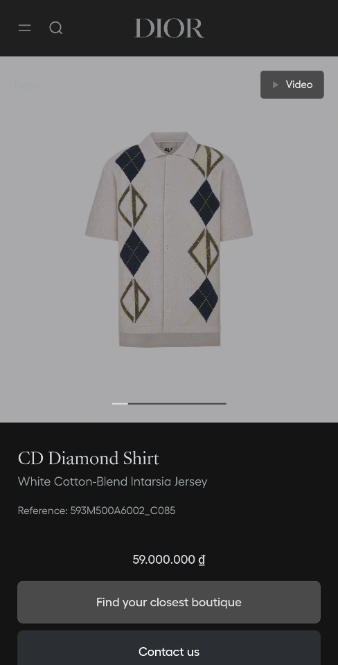 Dior CD Diamond Shirt
White Cotton-Blend Intarsia Jersey 593M500A6002_C085-duoc-ban-tai-HVIP Shoes & Clothes