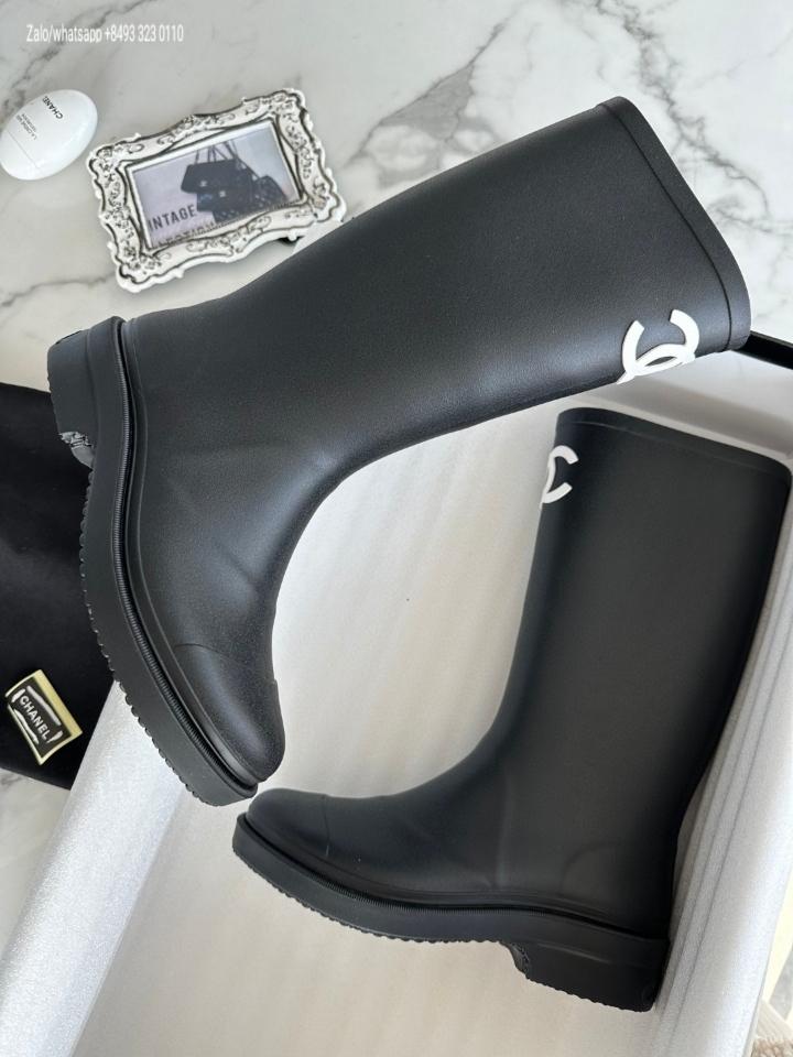 Chanel Rubber Rain Boots Black G39620-duoc-ban-tai-Hvip Bags & Accessories