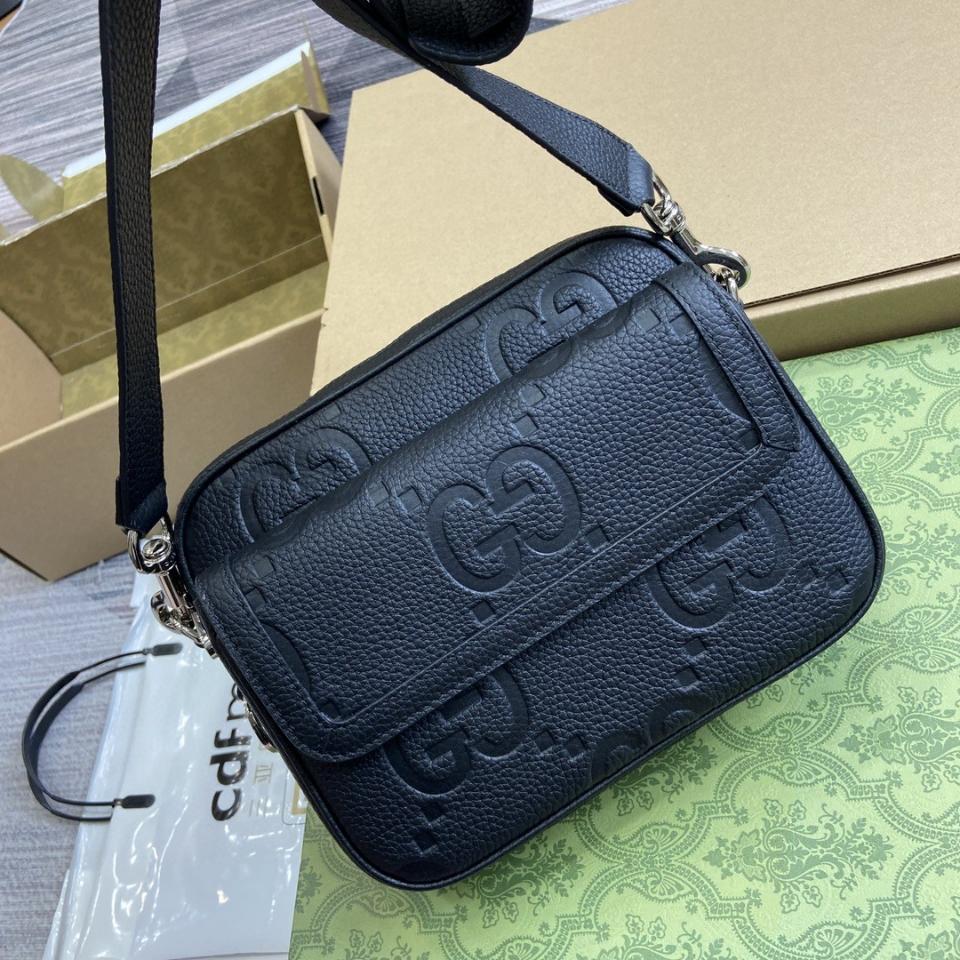 Gucci SMALL JUMBO GG CROSSBODY BAG black leather 794088 G1-duoc-ban-tai-Hvip Bags & Accessories