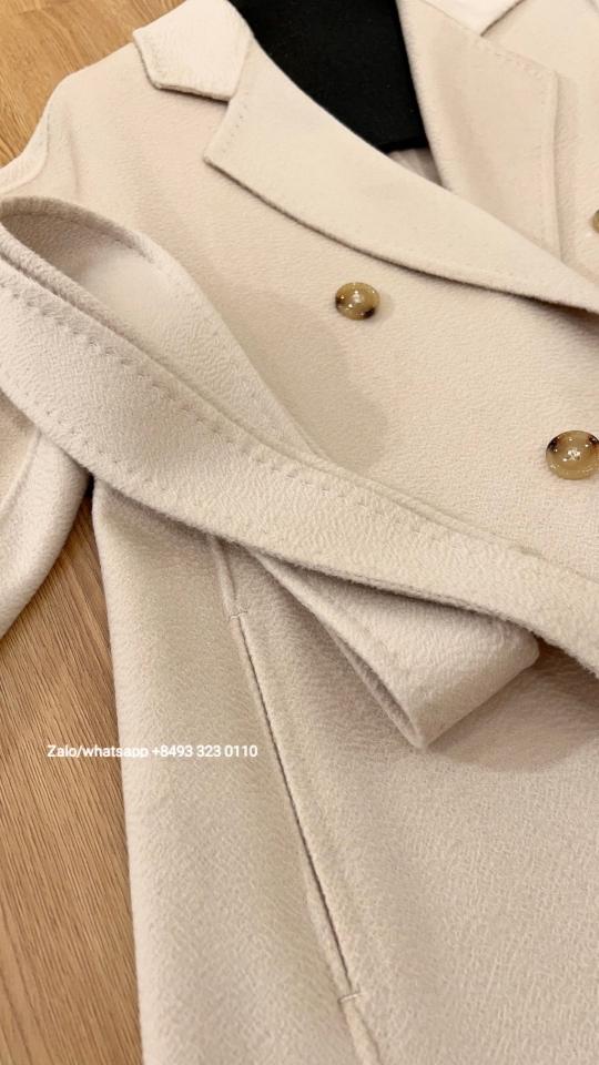 Max Mara Bondone Double-breasted Cashmere Coat In Ice pl1 -duoc-ban-tai-Hvip Bags & Accessories