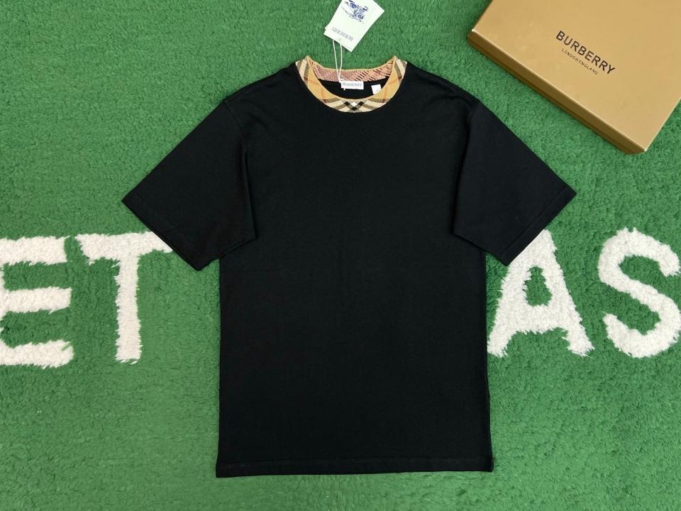 Burberry Check Trim Cotton T-shirt 8110100-duoc-ban-tai-HVIP Shoes & Clothes