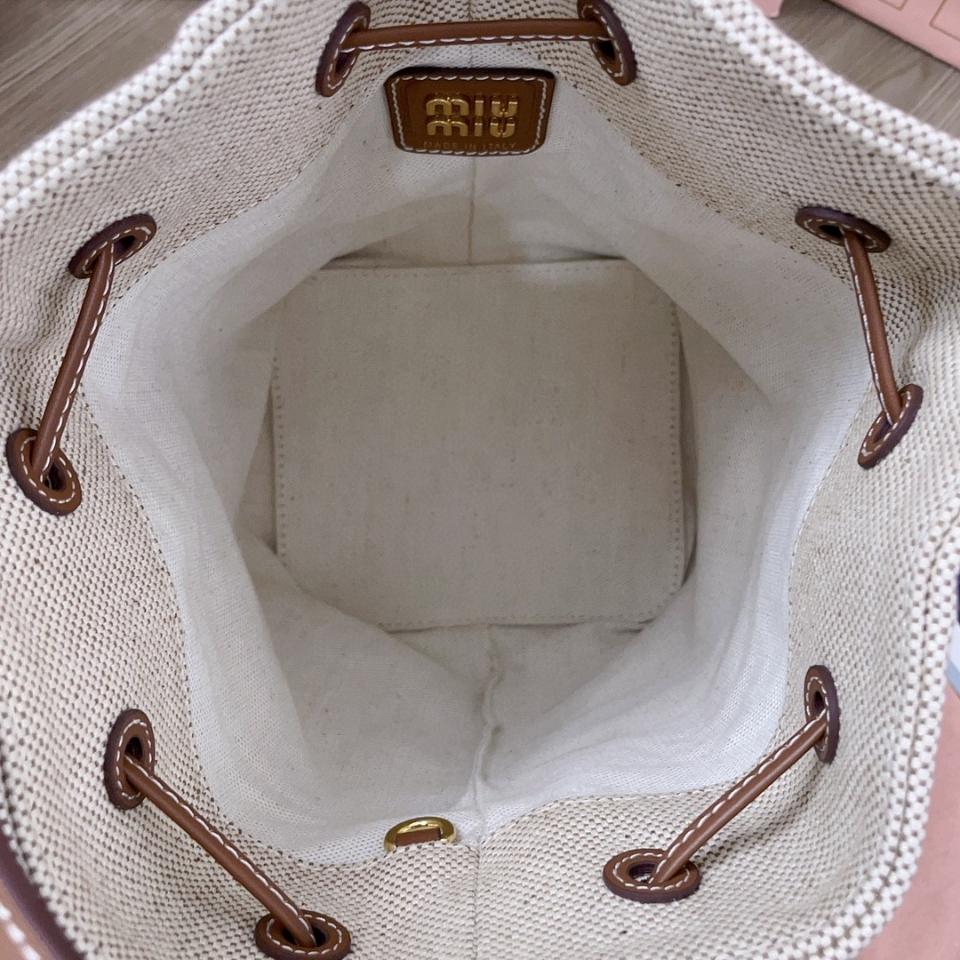 Miu Miu 5BE090 mini canvas bucket bag M1-duoc-ban-tai-Hvip Bags & Accessories