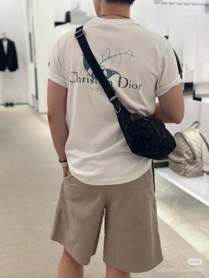 Christian Dior Couture Lily of the Valley T-Shirt, Relaxed Fit White Cotton Jersey 593J672A0554_C089 1-duoc-ban-tai-HVIP Shoes & Clothes