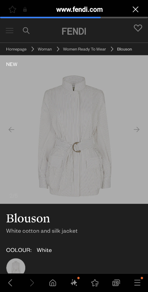 Fendi Blouson White cotton and silk jacket-duoc-ban-tai-HVIP Shoes & Clothes