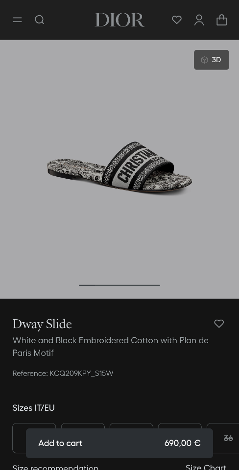 Dior Dway Slide 
White and Black Embroidered Cotton with Plan de Paris Motif KCQ209KPY_S15W-duoc-ban-tai-HVIP Shoes & Clothes