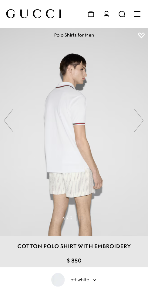 Gucci Cotton polo shirt with embroidery 795174 white-duoc-ban-tai-HVIP Shoes & Clothes