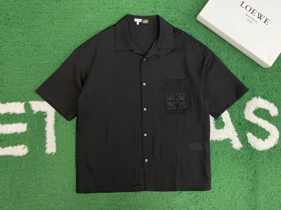 Loewe Short sleeve shirt in viscose and linen-duoc-ban-tai-HVIP Shoes & Clothes