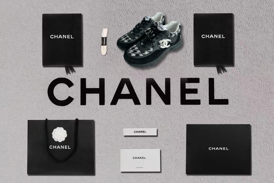 Chanel sneakers tweed and calfskin black and white G38299 -duoc-ban-tai-HVIP Shoes & Clothes