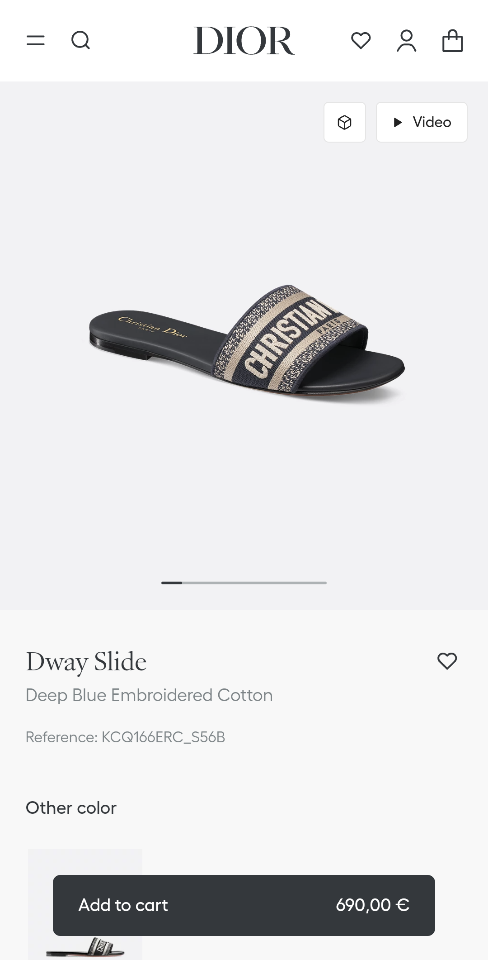Dior Dway Slide
Deep Blue Embroidered Cotton KCQ166ERC_S56B-duoc-ban-tai-HVIP Shoes & Clothes