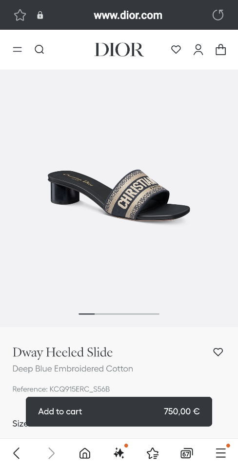 Dior Dway Heeled Slide
Deep Blue Embroidered Cotton KCQ915ERC_S56B-duoc-ban-tai-HVIP Shoes & Clothes
