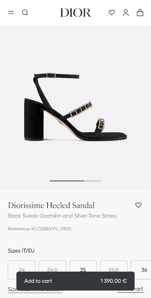 Dior Diorissime Heeled Sandal
Black Suede Goatskin and Silver-Tone Strass
KCO286VVV_S900-duoc-ban-tai-HVIP Shoes & Clothes
