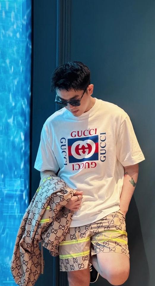 GUCCI Printed cotton jersey T-shirt 784361 white-duoc-ban-tai-HVIP Shoes & Clothes