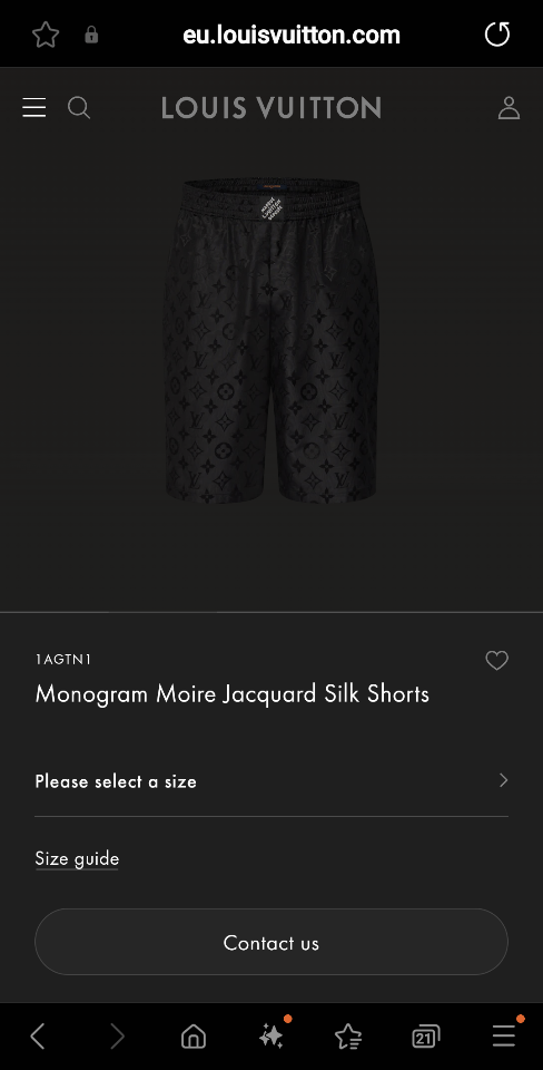Louis Vuitton 1AGTN1
Monogram Moire Jacquard Silk Shorts-duoc-ban-tai-HVIP Shoes & Clothes