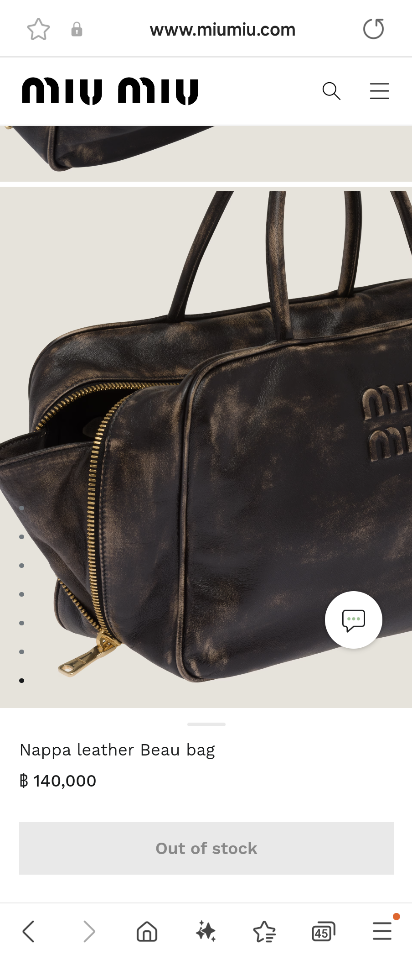 Miu Miu 5BB117_2F6P_F0V6L_V_OOO Leather Beau bag Sand/Coffee M1-duoc-ban-tai-Hvip Bags & Accessories