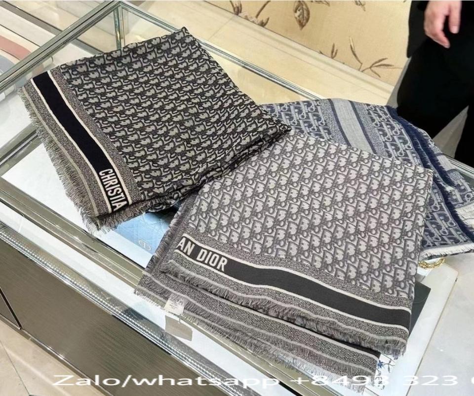 Dior Oblique Shawl Navy Blue Wool, Silk and Cotton 12DOB140I142_C540 K3-duoc-ban-tai-Hvip Bags & Accessories