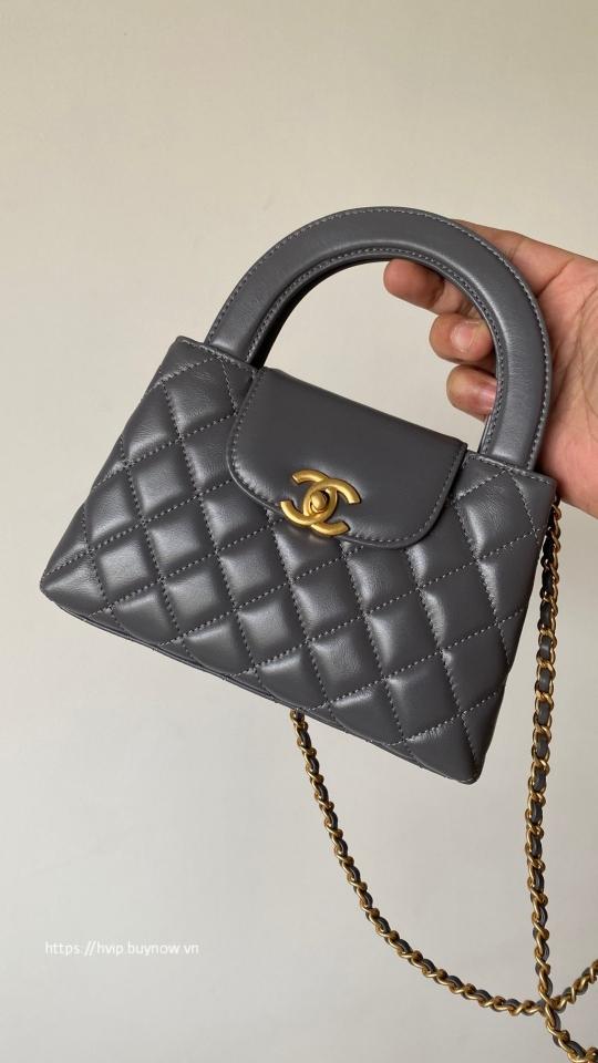 Chanel MINI SHOPPING BAGShiny Crumpled Calfskin & Gold-Tone Metal gray AS4416 B15566 T1-duoc-ban-tai-Hvip Bags & Accessories
