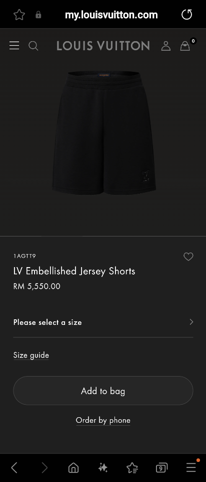 Louis Vuitton 1AGTT9
LV Embellished Jersey Shorts Sao chép-duoc-ban-tai-HVIP Shoes & Clothes