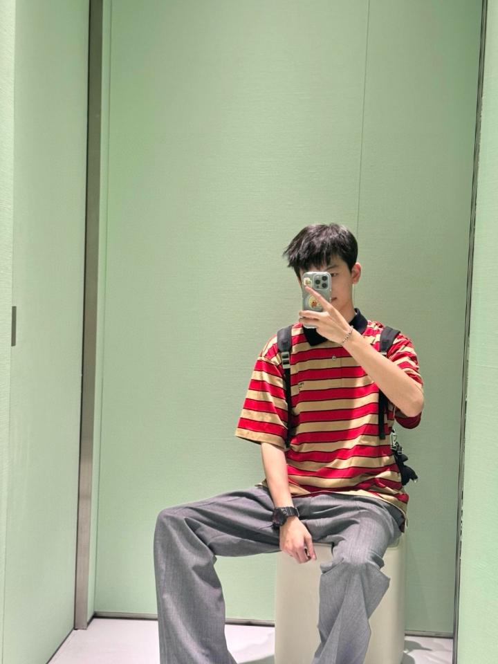 Prada Cotton polo shirt Camel/Red-duoc-ban-tai-HVIP Shoes & Clothes
