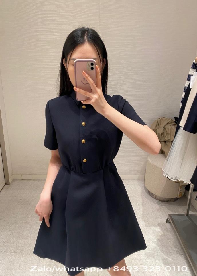 Dior dress black wool and silk with belt V6-duoc-ban-tai-Hvip Bags & Accessories