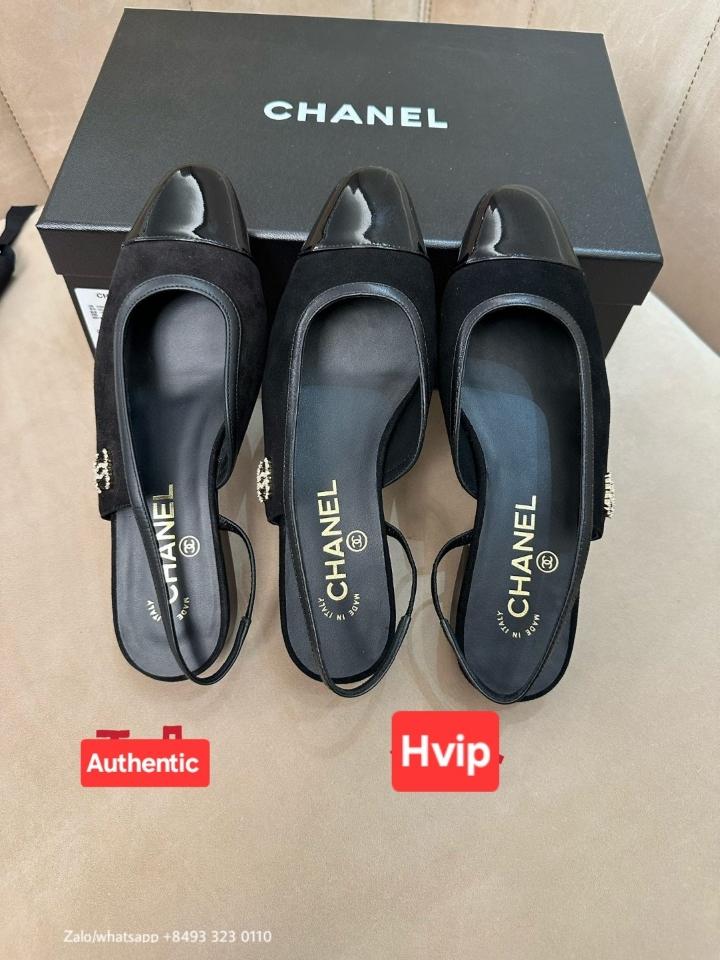 Chanel SLINGBACKS   Suede Kidskin, Lambskin & Patent Calfskin  Black G46000 S3-duoc-ban-tai-Hvip Bags & Accessories