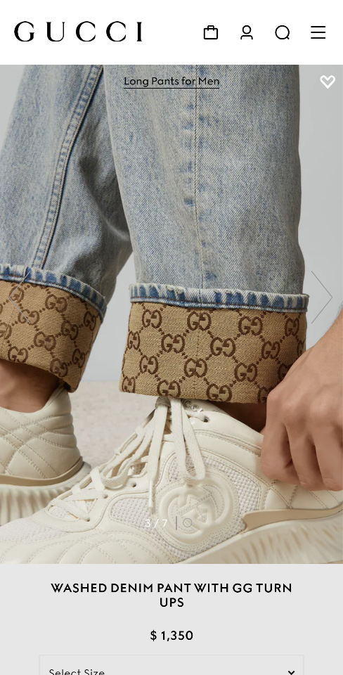 Gucci Washed denim pant with GG turn ups 774078-duoc-ban-tai-HVIP Shoes & Clothes
