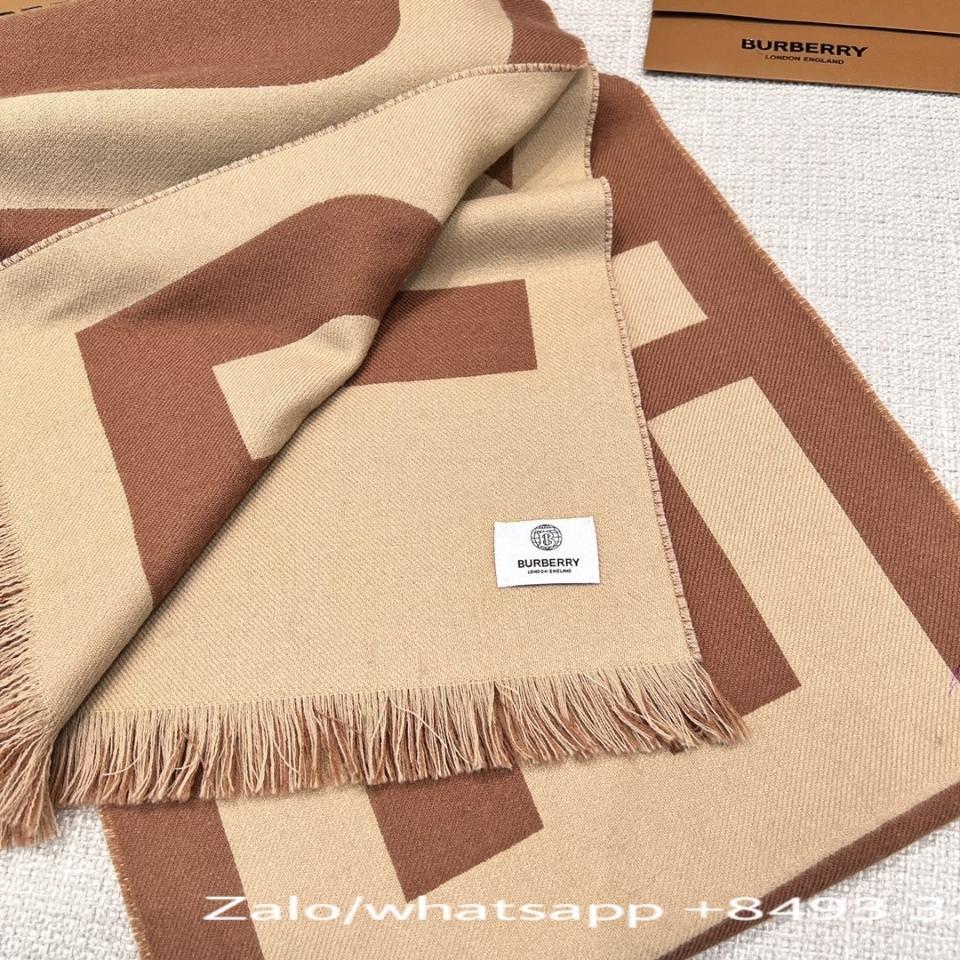Burberry Logo Wool Scarf 805714 Birch brown K4-duoc-ban-tai-Hvip Bags & Accessories