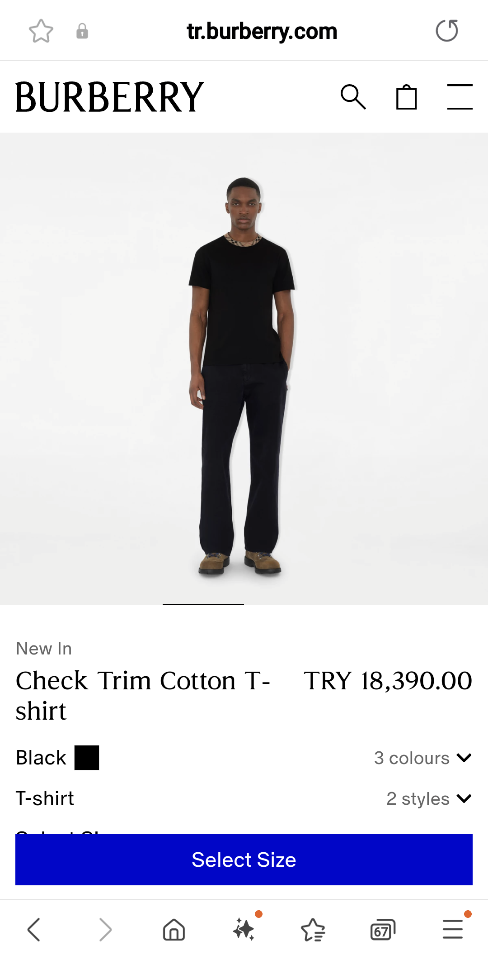 Burberry Check Trim Cotton T-shirt 8110101 black -duoc-ban-tai-HVIP Shoes & Clothes