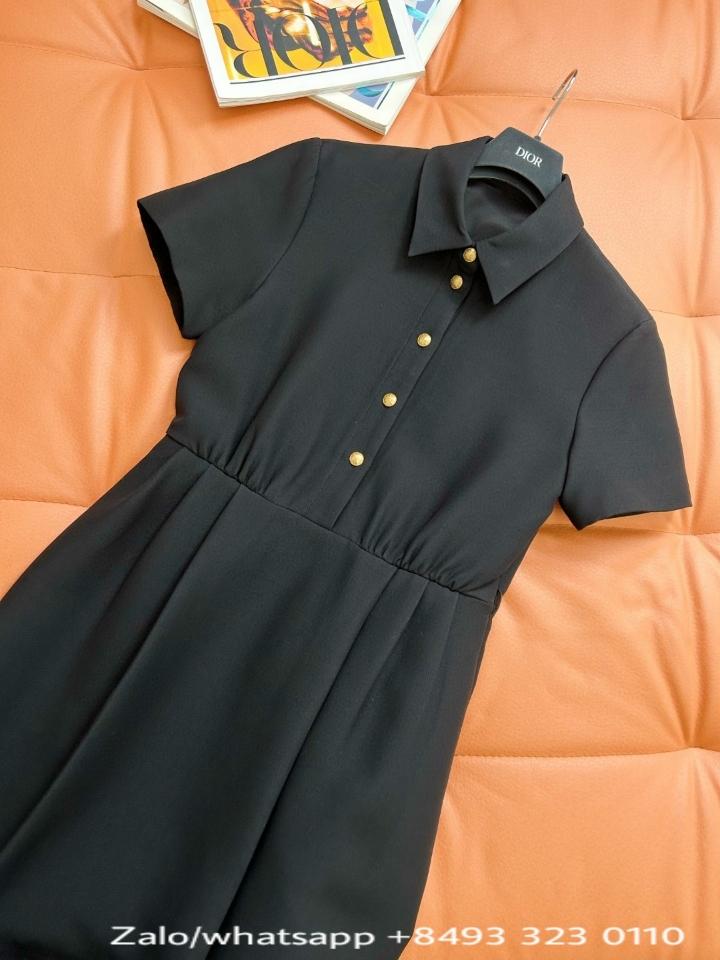 Dior dress black wool and silk with belt V6-duoc-ban-tai-Hvip Bags & Accessories