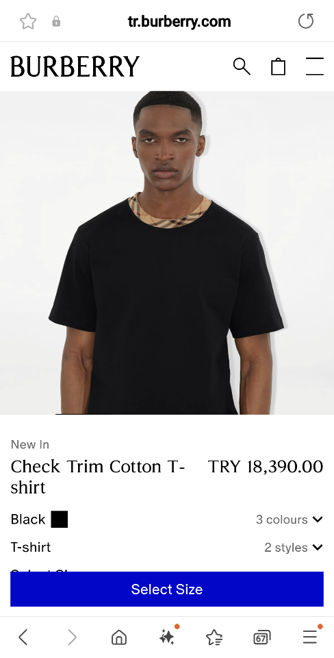 Burberry Check Trim Cotton T-shirt 8110101 black -duoc-ban-tai-HVIP Shoes & Clothes